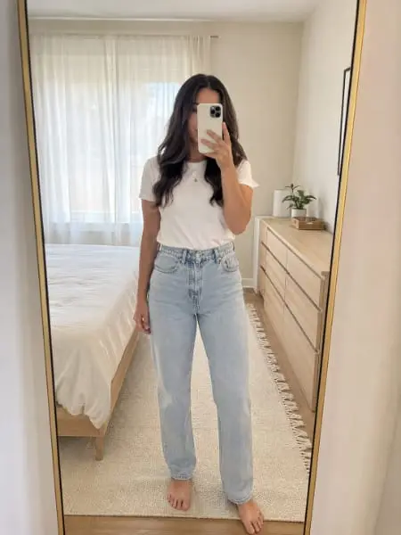 Straight leg jeans listed in the same style
