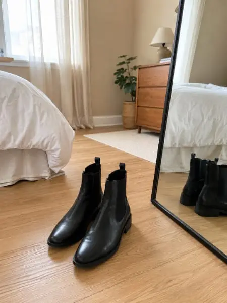 Leather ankle boots listed in the same style